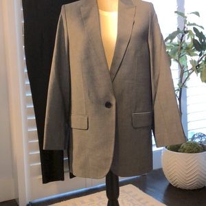 Wool Gab Fitted Blazer with LOVE Detail on back